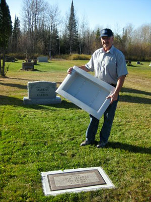 Owner and Inventor of the Grave Saver Grave Marker Border, John Markas